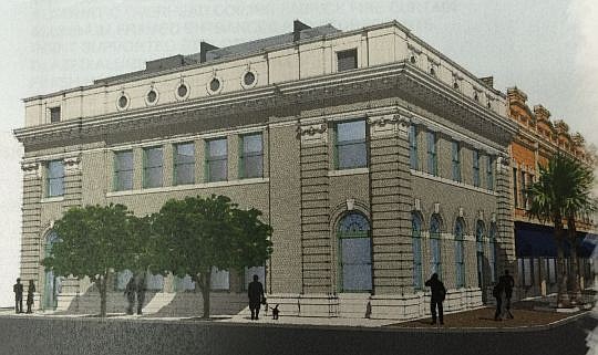 A rendering of the completed Cowford Chophouse at Bay and Ocean streets.