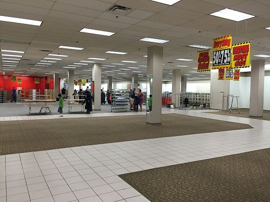 Few goods remained for shoppers Sunday afternoon at Sears in Regency. The doors were locked at 6 p.m.