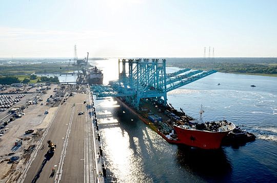 New cranes arrived at Jacksonville Port Authority.