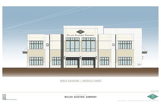A rendering of the Miller Electric Co. headquarters to be built in Riverside.