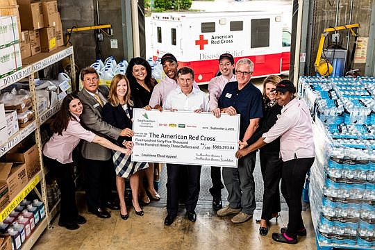 Southeastern Grocers and its customers donated more than $565,000 to the American Red Cross to help flood victims in Louisiana.
