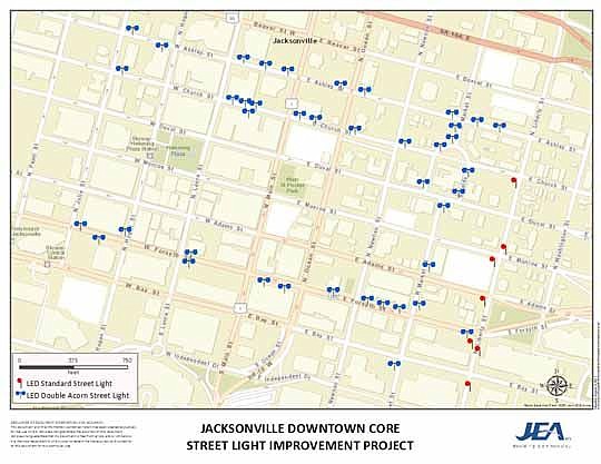When the Downtown Core Streetlight Improvement Project is complete in December, there will be 48 new streetlights installed along the edges of the urban core.