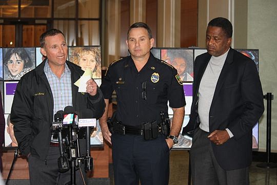 On Monday, Mayor Lenny Curry, Sheriff Mike Williams and City Council member Reggie Brown talk about a Sunday shooting that killed three people.