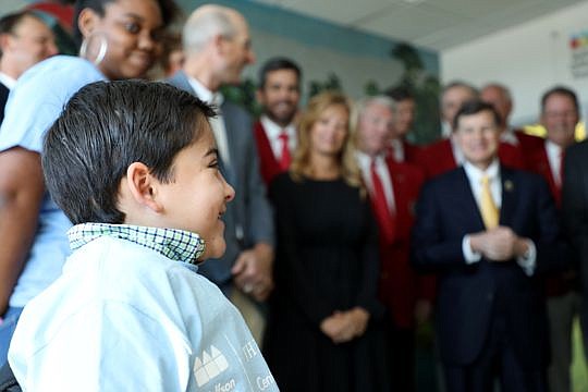 Jacob Lopez took part in Monday's announcement of a $2 million gift from The Players Championship to Wolfson Children's Hospital. Jacob suffered a traumatic brain injury and is now a champion for child passenger seat safety, a news release said. The d...