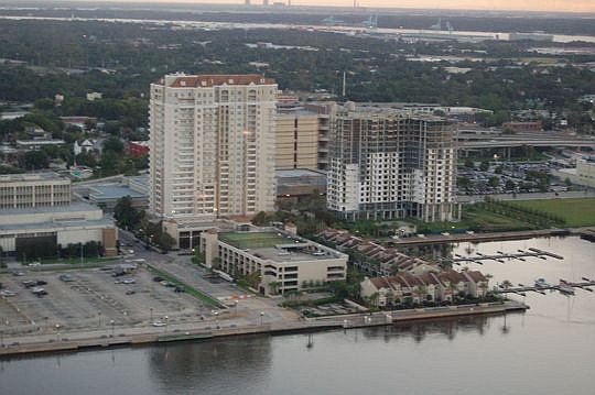 The unfinished Berkman II is on the Northbank between the Plaza Condominiums and Marina at Berkman and the Shipyards property.