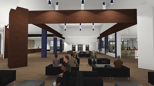 A rendering of the renovated lobby at the Lexington Hotel &amp; Conference Center.