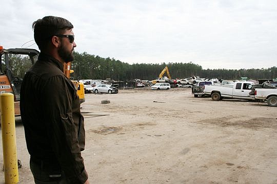 Aaron O'Reilly is general manager of Go Pull-It, a 25-acre used auto part salvage yard on Commonwealth Avenue.