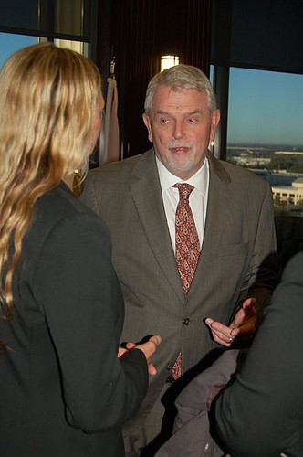 Chief Judge Mark Mahon hosted the twice-a-year before-work event in his chambers.