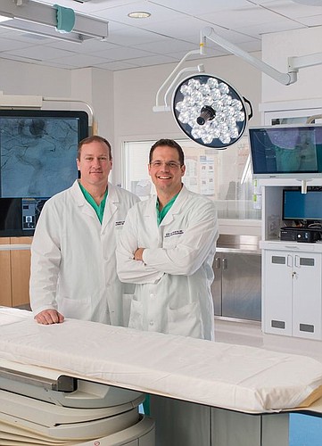 Dr. Ricardo Hanel, left, and Dr. Eric Sauvageau are the namesakes of the new neurovascular surgery chair at Baptist Neurological Institute.
