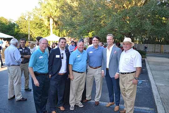 Congressional candidate John Rutherford, left; Larry Williams, a Rutherford campaign staffer; state House District 11 candidate Cord Byrd; Drew Messer; and Larry Wittmer. See other photographs on Page 14.