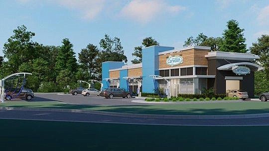 The updated rendering for Gate Petroleum Co.'s new Gate Express Carwash venture.