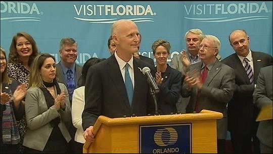 Gov. Rick Scott is trying to preserve funds for Enterprise Florida and Visit Jacksonville, which have been cut by House leaders.