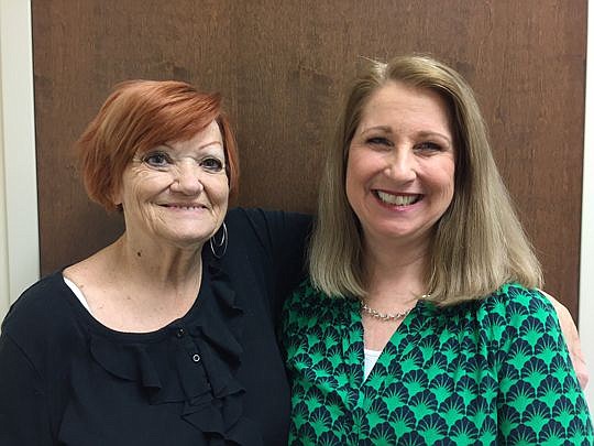 Pablo Towers resident Judy Frye, left, and Service Coordinator Ellen Hopkins at advance directives planning day.