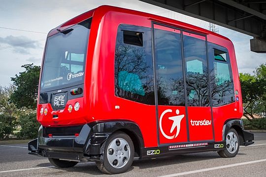The Jacksonville Transportation Authority hosted a demonstration of the Easy Mile EZ10 driverless vehicle Wednesday in the parking lot across from Intuition Ale Works on Bay Street. It is one of the vehicles being considered for the future of the Skyw...
