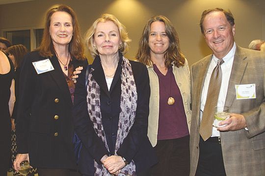 Ann Wingate, Wall Street Journal columnist Peggy Noonan, Annie Flipse and Earl Barker meet during a reception before Noonan's World Affairs Council speech Tuesday night at the University of North Florida.
