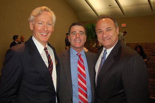 From left, Tanner Bishop partner and The Florida Bar Board of Governors member Michael Tanner, The Florida Bar President Bill Schifino and Duval County Judge Gary Flower.