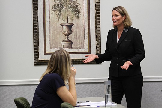 Business coach Roberta Ross gives her Blueprint for Success presentation last month at the Northeast Florida Association of Realtors headquarters.