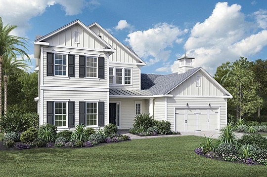 Toll Brothers added the Julington design to its offerings in the Atlantic Beach Country Club. The home comes in three elevations, including the traditional, shown above.