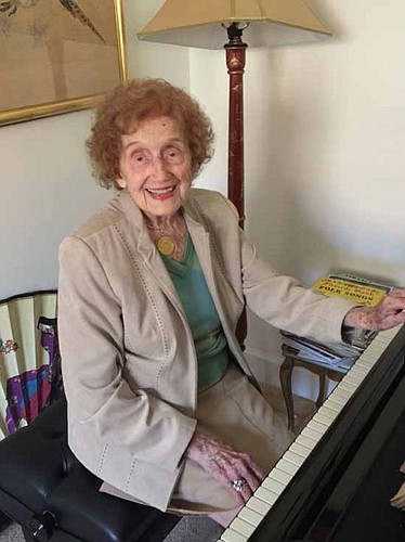 Frances Bartlett Kinne began playing the piano at the age of 2. Now, 98 years later, she continues to play as often as she can.