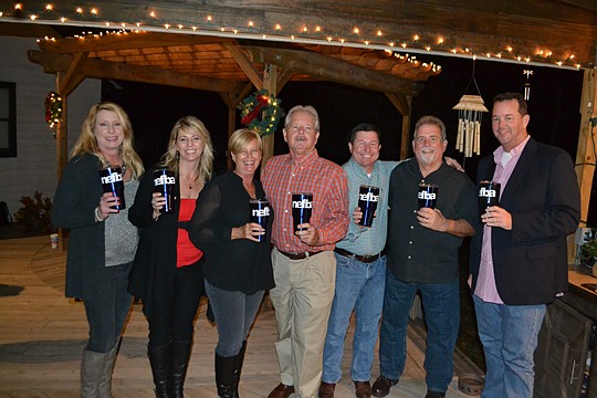 Clay Builders Council 2016 board members showing off their new NEFBA cups: Cathy Whaley, Angie Michalak, Trish Kolosky, Mike Dallas, Glen Greathouse, Bill Auclair and outgoing chair Jeff Ferguson.