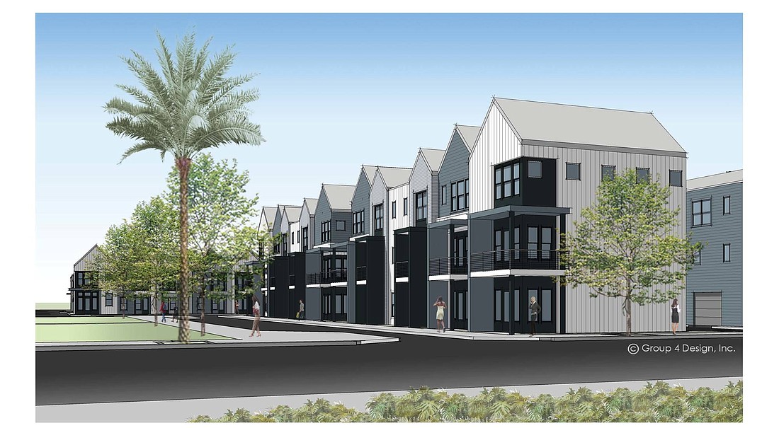 An artist&#39;s rendering of the LaVilla townhomes.