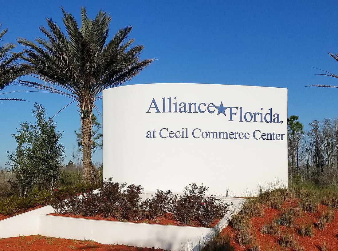AllianceFlorida is in west Jacksonville south of Interstate 10, along Cecil Commerce Center Parkway and north and south of Normandy Boulevard.