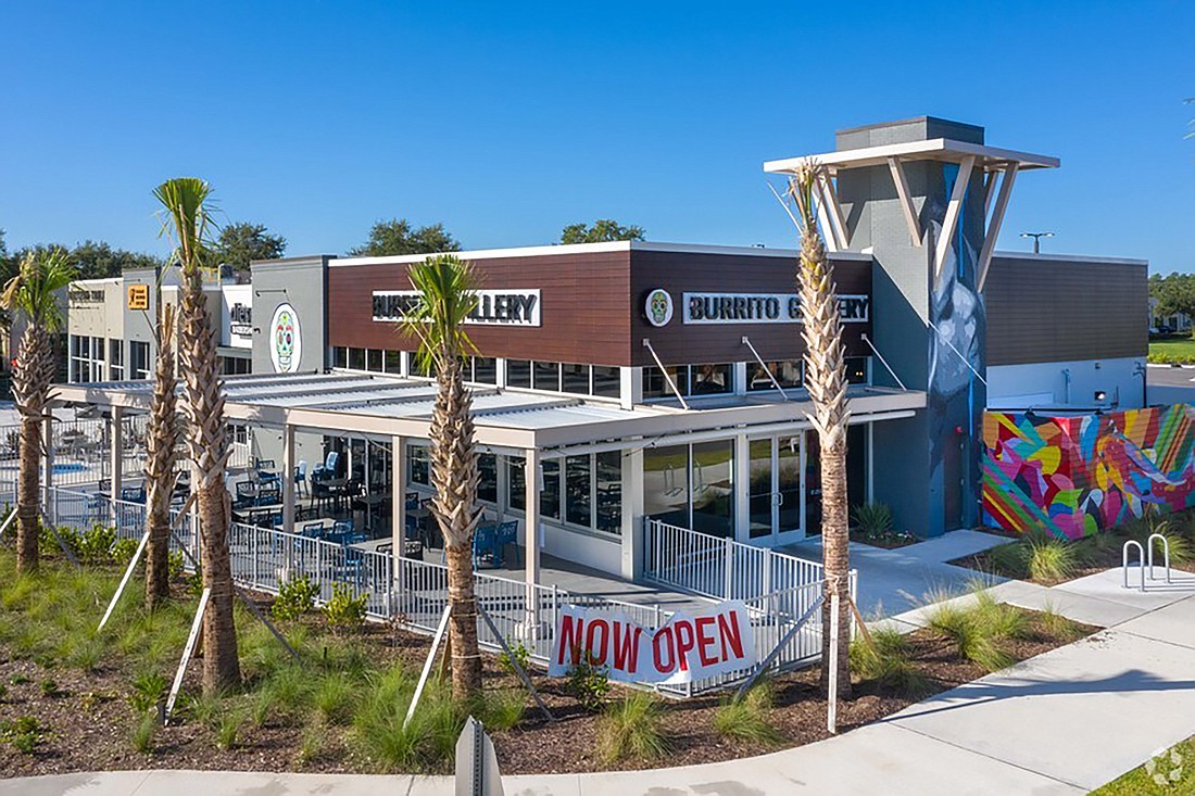 The outparcels sold at Gateway Village at Town Center include the Burrito Gallery restaurant building.