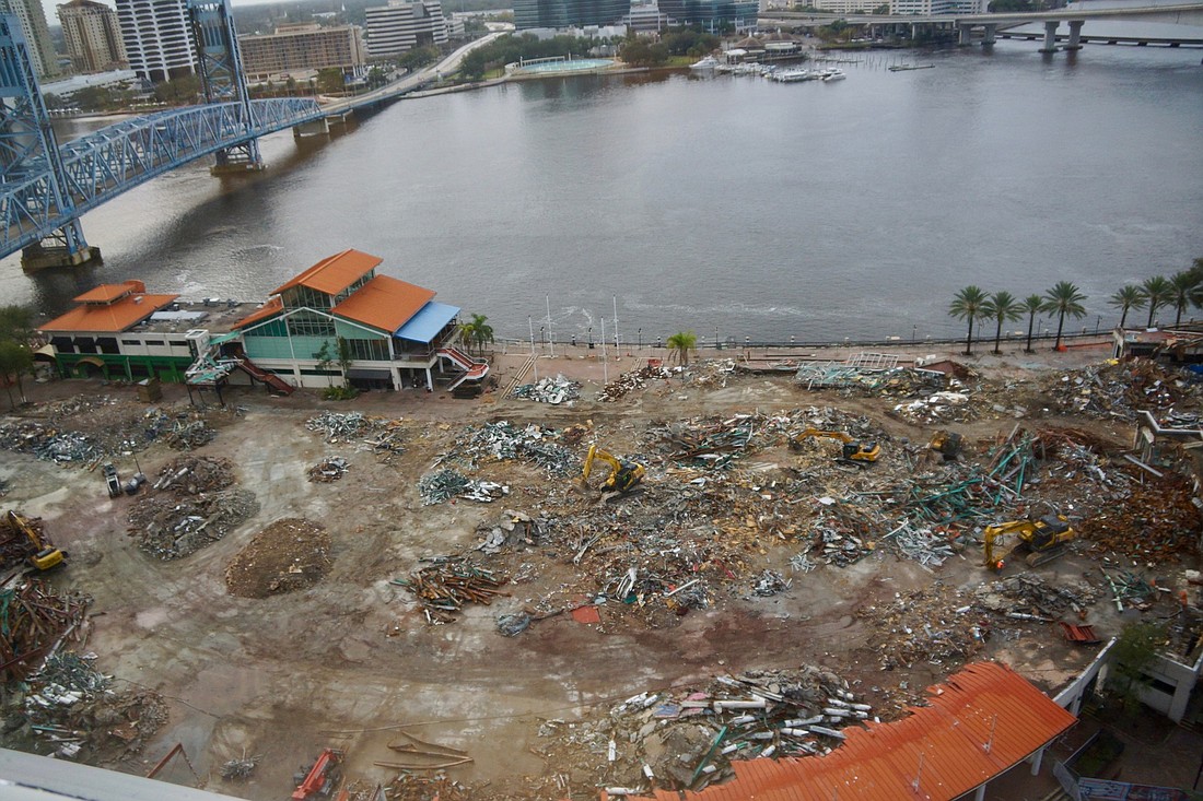 The Northbank Riverwalk will be shut down Jan. 6 for the demolition of the remaining buildings at The Jacksonville Landing.