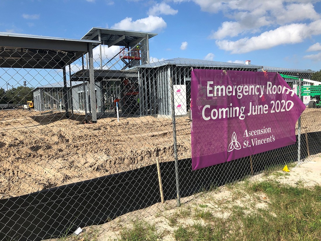 Workers were on-site Jan. 12 at the Ascension St. Vincentâ€™s emergency department under development in Arlington at 9820 Hutchinson Park Drive.