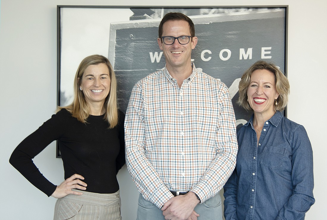 From left, Forcura executives Annie Erstling, chief strategy officer; CEO Craig Mandeville; and Kate Warnock, director of communications and brand strategy.
