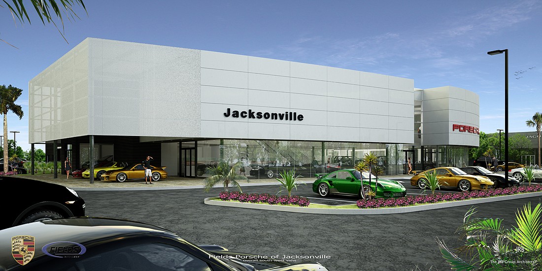 An artist&#39;s rendering of the new Porsche Jacksonville dealership planned at 11211 Atlantic Blvd.