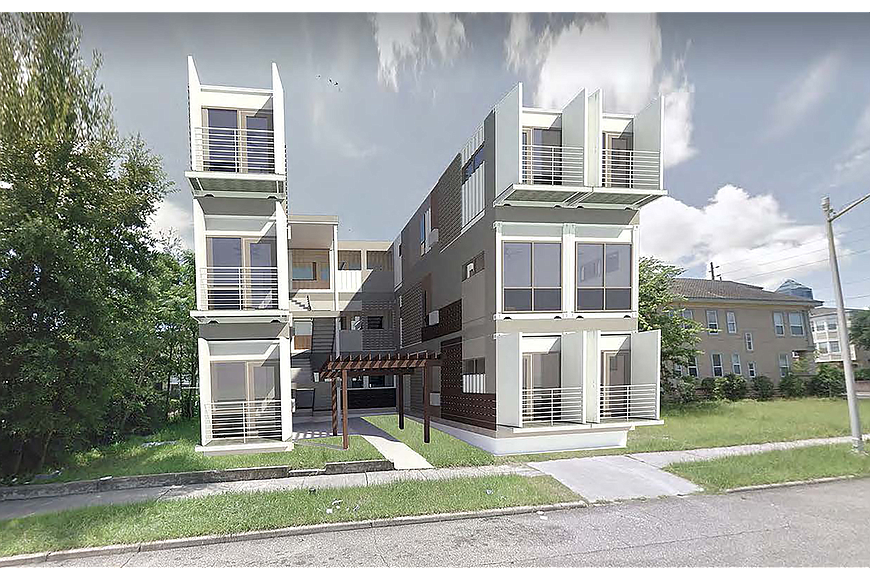 JWB Real Estate Capital proposes to renovate shipping containers into 18 apartment units at 412 E. Ashley St.