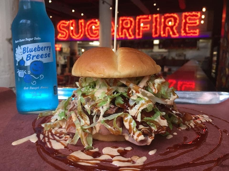 Sugarfireâ€™s menu includes smoked ribs, brisket, pulled pork, turkey and sausage links, salmon, burgers, specialty sandwiches, salads, sides, desserts, shakes and floats, a kidâ€™s meal and more.