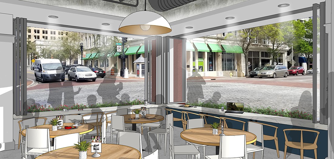 A rendering of The Bread and Board planned at 100 W. Bay St.