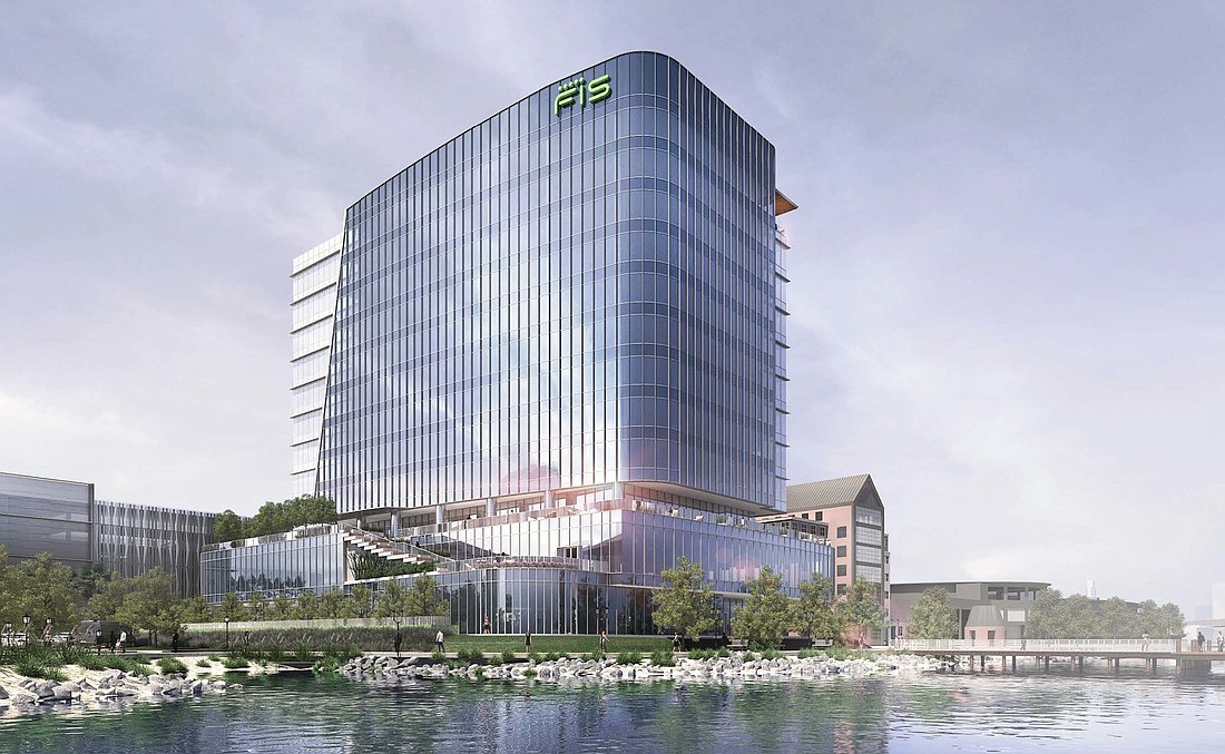 An artist&#39;s rendering of the new FIS world headquarters tower in Downtown Jacksonville.