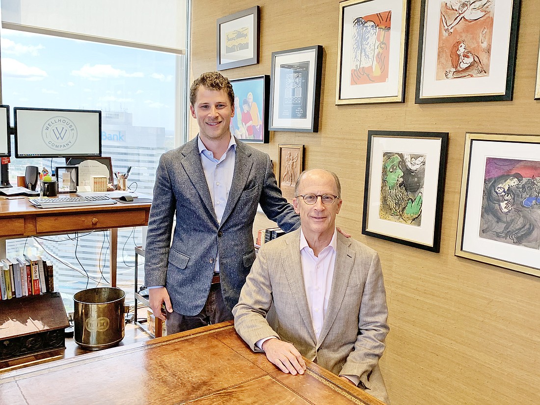 Wellhouse Co. Chief Operating Officer Richard Stein Jr., left, and his father, Rick, who founded the independent insurance brokerage firm in 2018.