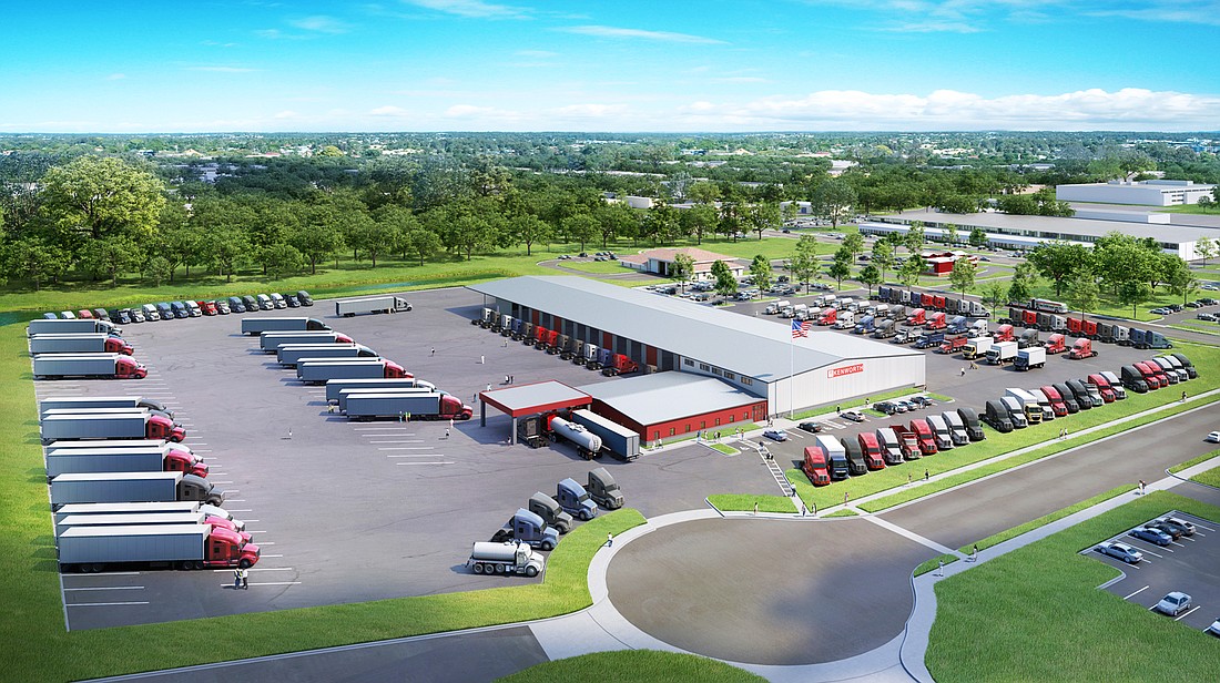 A rendering of the Kenworth of Jacksonville Inc. truck sales and service center planned in West Jacksonville at northeast Commonwealth Avenue and Interstate 295.