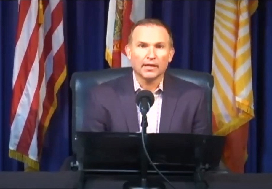 Jacksonville Mayor Lenny Curry conducts his virtual news conference June 16.