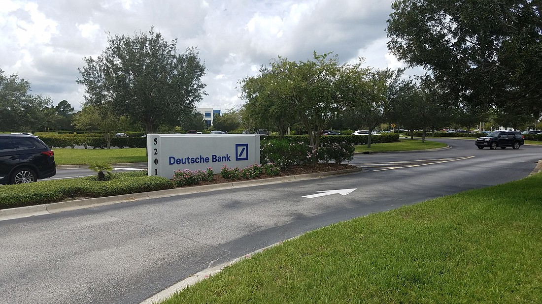 The Deutsche Bank offices along Gate Parkway. The company said  last year it employed about 2,000 people in Jacksonville.