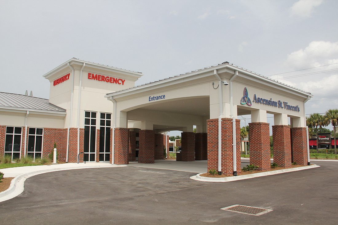 The free-standing Ascension St. Vincentâ€™s emergency room at 9820 Hutchinson Park Drive.