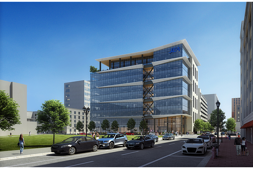 An artist&#39;s rendering of the new JEA headquarters.