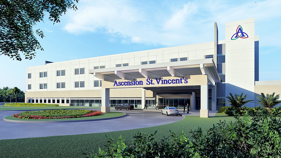 An artist&#39;s rendering of the Ascension St. Vincentâ€™s hospital planned for St. Johns County.