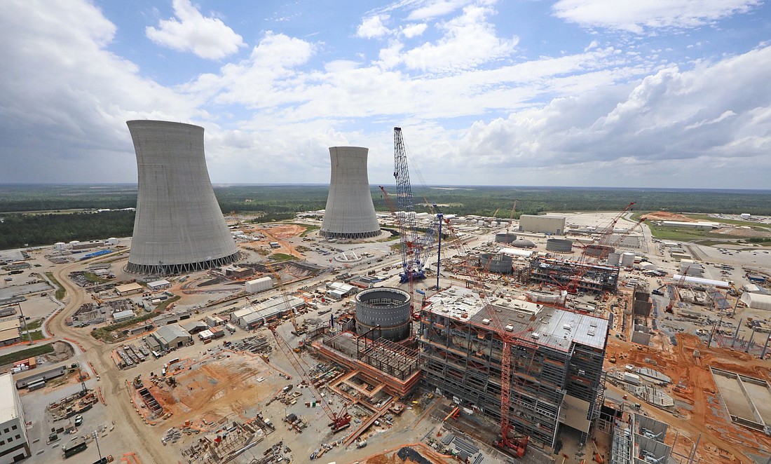 The Plant Vogtle Unit 3 and 4 construction site in 2017. The nuclear power plant is about 20 miles south of Augusta, Georgia.