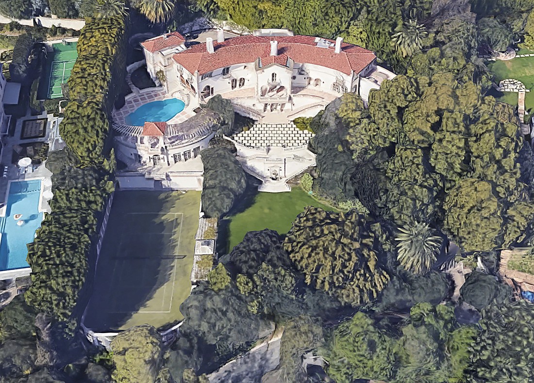 In June 2019, the Steins purchased for $31 million this 13,361-square-foot mansion in Bel Air, California. (Google)