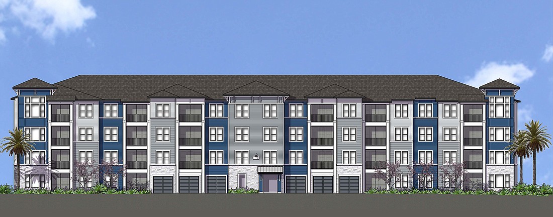 An artist&#39;s rendering of the Intergra Oakleaf apartments.