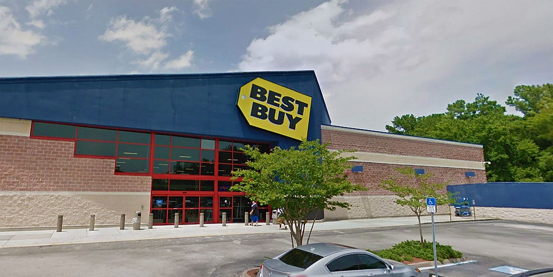 Two buildings at 8151 Blanding Blvd., which include a Best Buy store, sold for $10.85 million. (Google)