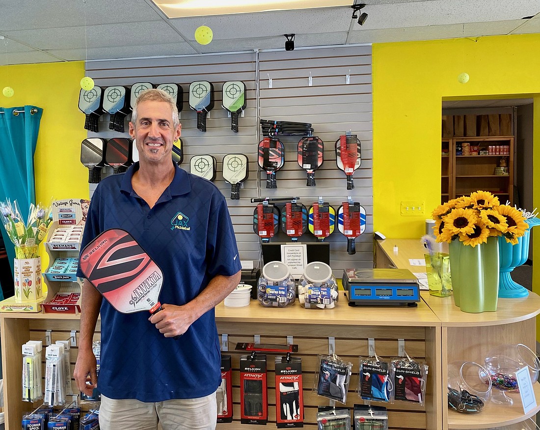 Andy Zarka, the owner of European Street Cafe, opened Jax Pickleball at 1670 San Marco Blvd., next to his restaurant. Zarka, an avid pickleball player, said he invested about $30,000 into the shop.