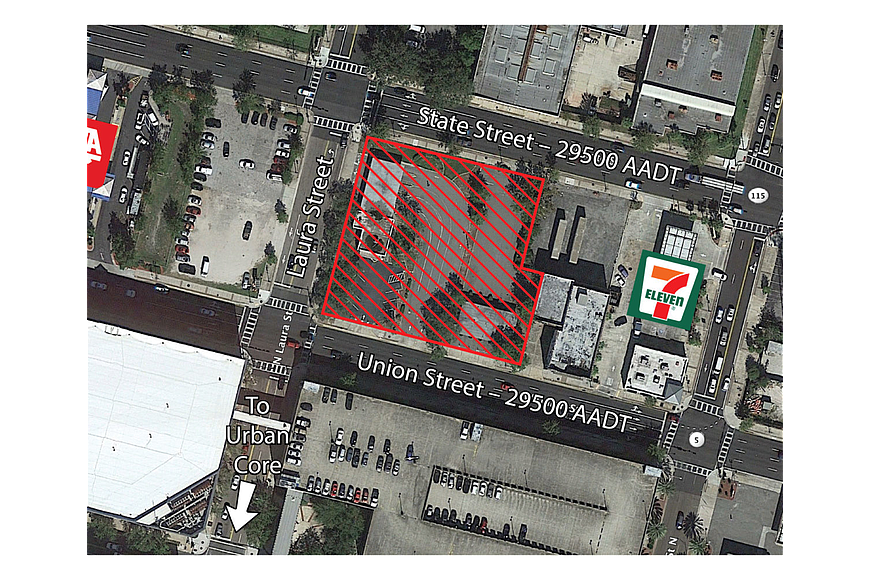 The site between Union and State Street is available for ground lease or build-to-suit.