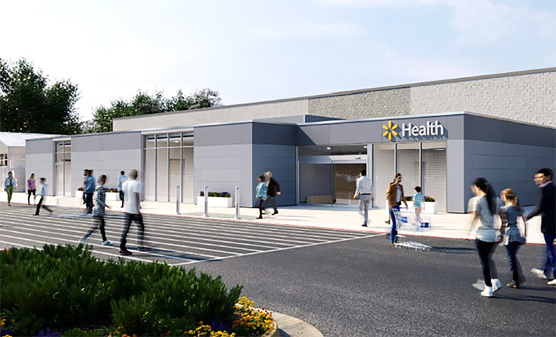 An artist&#39;s rendering of the Walmart Health clinics coming to Jacksonville.