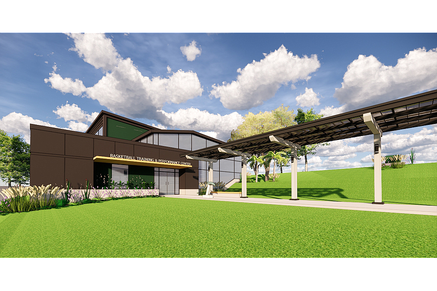 A rendering of the Jacksonville University Basketball Performance Center at the 2800 University Blvd. campus.